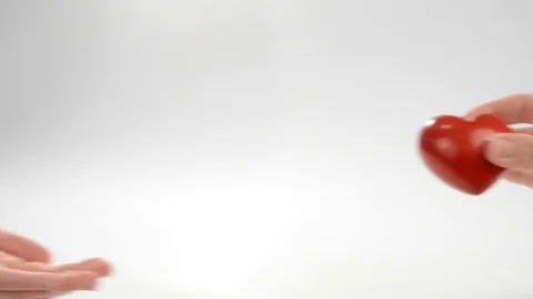 Red heart in hands Stock Footage 72233538