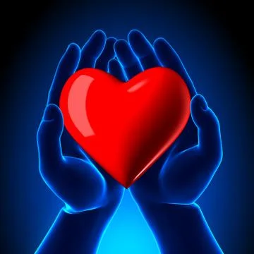 Red Heart in Hands Stock Photos