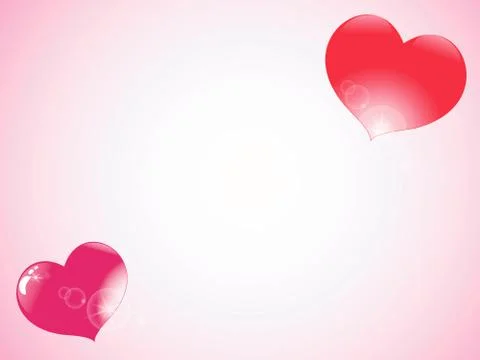 Red heart with highlights on pink background Stock Illustration