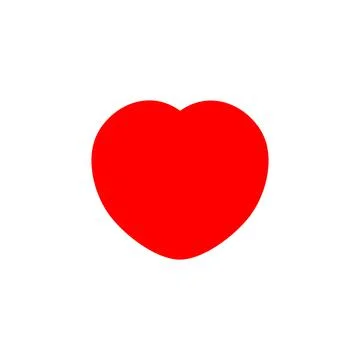 Red heart icon design flat on white background, vector illustration Stock Illustration
