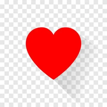 The red heart icon design with shadow Stock Illustration