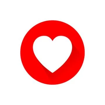 The red heart icon design with shadow Stock Illustration
