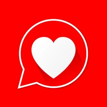 The red heart icon design with shadow Stock Illustration