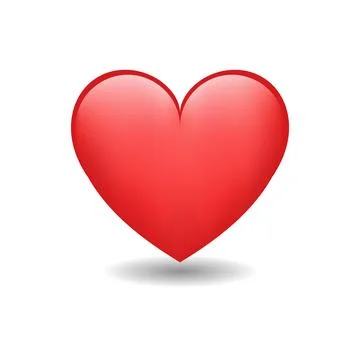 Red heart icon isolated 3d love symbol vector illustration Stock-Illustration