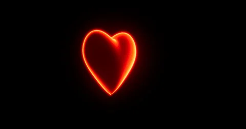 Red heart icon loop on black background Stock Footage 318868847