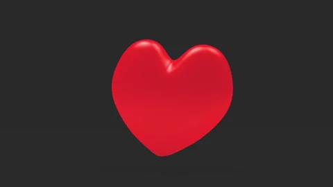 Red heart icon rotating 3D animation. 動画素材 333606789