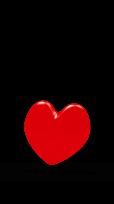 Red heart icon rotating on black, 3D animation. Vidéo 335404983
