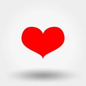 Red Heart. Icon. Vector. Flat. Stock Illustration
