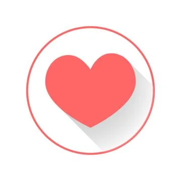 Red heart icon on white background Stock Illustration