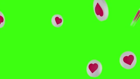 Red heart icons falling down on greenscreen background Stock-Footage 262215925