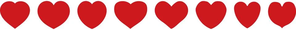 Red heart icons vector set Stock Illustration