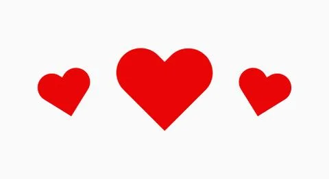 Red heart icons.Vector design elements. Illustrazione stock