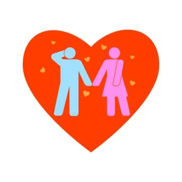 In red heart Stock Illustration