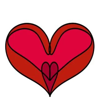 Red heart Stockillustratie