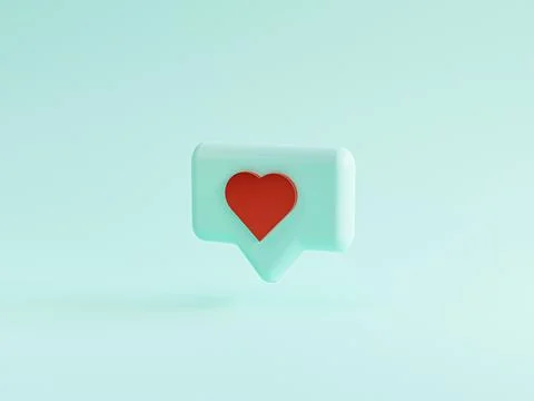 Red heart inside blue bubble message on blue background for love concept Stock Illustration