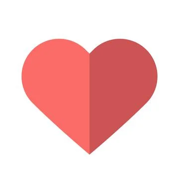 Red heart isolated, flat Stock Illustration