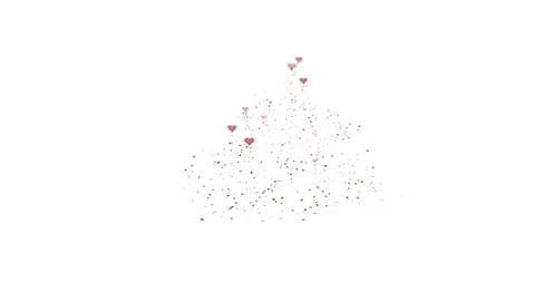 Red heart is isolated on white background. Accumulation of little hearts creates Stock Footage 106134573