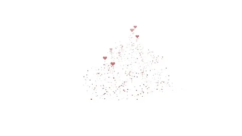 Red heart is isolated on white background. Accumulation of little hearts creates Stock Footage 106136029