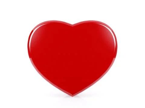 Red heart isolated on white background, 3D rendering Stock Illustration