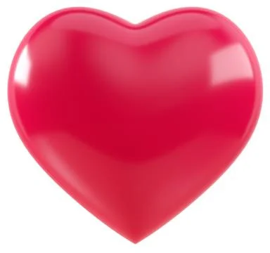 Red heart isolated on a white background. Cut out object in 3D illustration.. Stock Illustration
