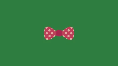 Red heart on it bow dot tie isolated isolated on green screen background Stock-Footage 336891257