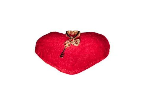 A red heart with a key Stock Photos