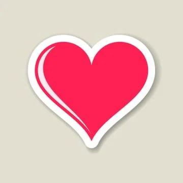 Red heart label Illustration