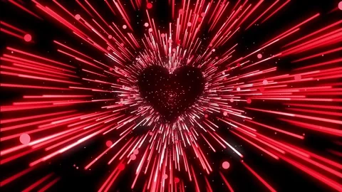 Red Heart Light Rays Explosion – Valentine's Day 4K Motion Background Stock Footage 341892402