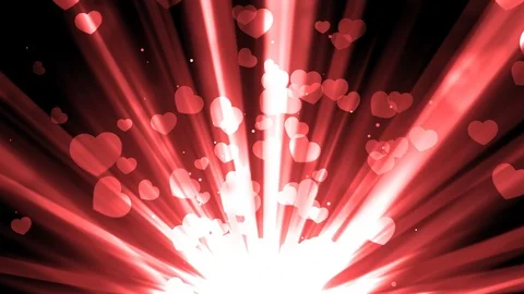 Red Heart Light Rays Video stock 97403196