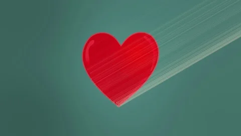 Red Heart Light Reveal Video stock 102476131