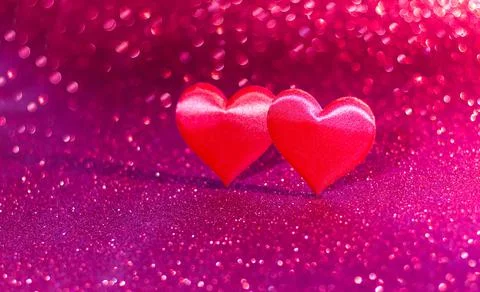 Red heart with lights on a light background concept Valentine's day love and  Stock Photos