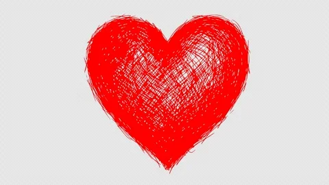 Red heart line boil effect animation Stock Footage 338015974