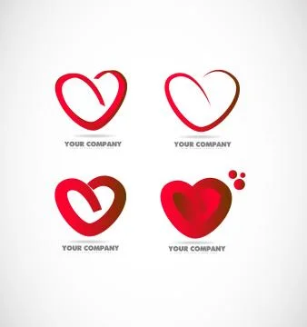 Red heart logo Stock Illustration