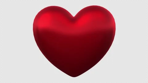 Red Heart Loop With Alpha Video stock 346740611