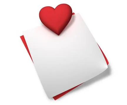 Red heart love notes Stock Illustration