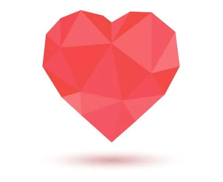 Red heart low-poly isolated Stock Illustration