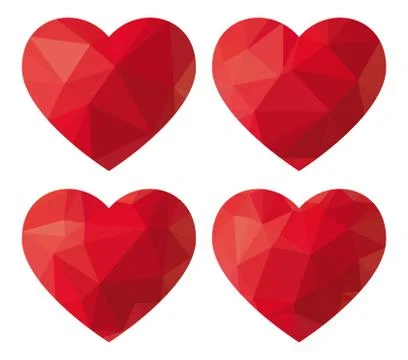 Red heart low polygon. Vector illustration Stock Illustration