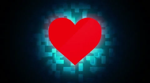 Red Heart made of cubes Stock Footage 58322243