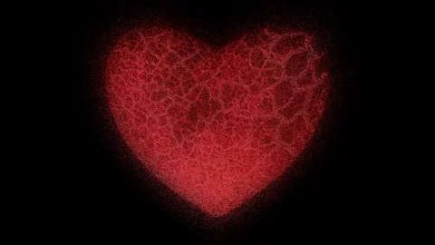 Red heart made of small particles on a black Stock Footage 264579490