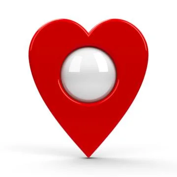 Red heart map pointer blank Stock Illustration