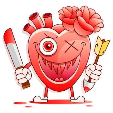 Red Heart Melt Drop Fall In Love Concept Ilustração Stock