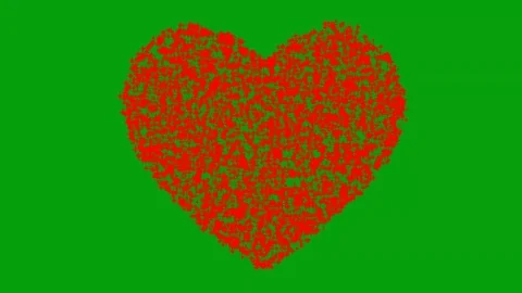 Red heart motion graphics with green screen background Stock Footage 125737372