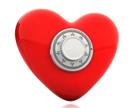 Red heart with a numeric safe lock Red heart with a numeric safe lock isol... Stock Photos