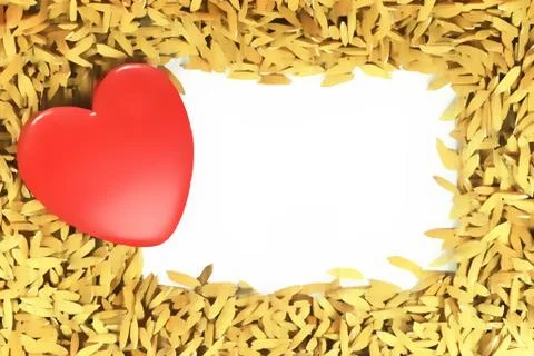 Red Heart with paddy background Illustrazione stock