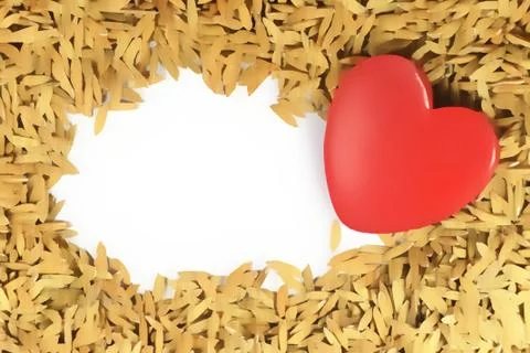 Red Heart with paddy background Illustrazione stock