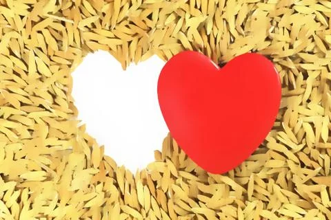 Red Heart with paddy background Illustrazione stock