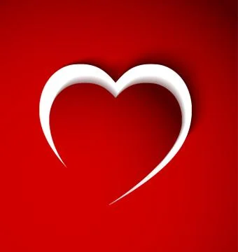 Red heart from paper Stock Illustration
