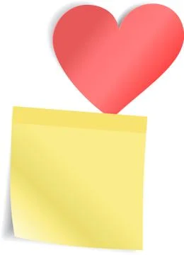 Red Heart with paper sticker. Vector illustration Stock Illustration