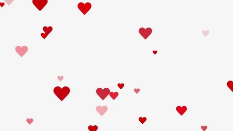 Red Heart Particles Animation, Valentines day hearts icon falling Stockbeeldmateriaal 333367807