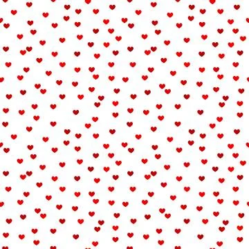 Red Heart Pattern Design on White Background 스톡 일러스트